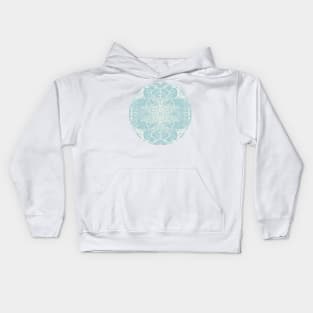 Floral Pattern in Duck Egg Blue & Cream Kids Hoodie